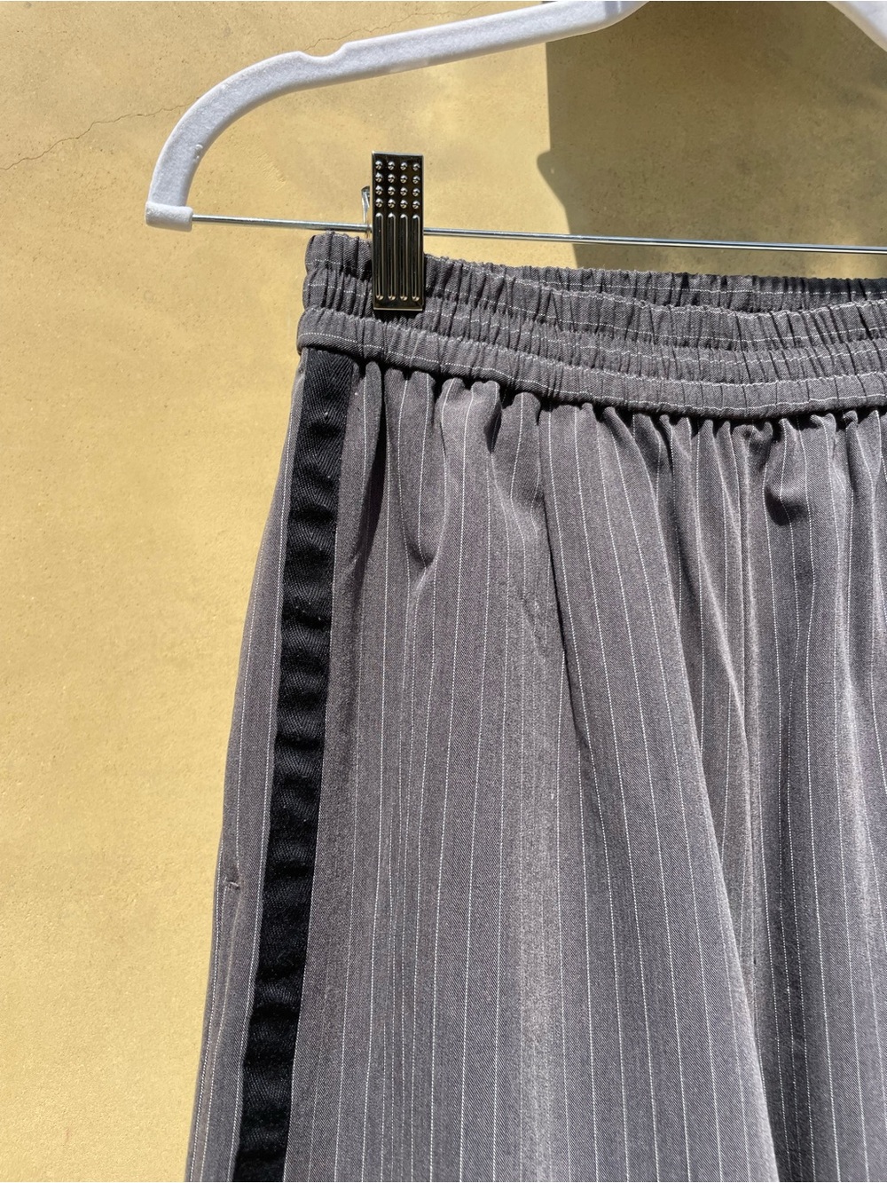 Japanese Gray Wide-Leg Pinstripe Pants - Picture 3 of 5